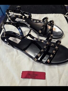 Valentino Rockstud Jelly Sandals Black